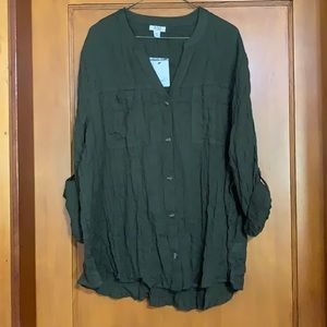 a.n.a green blouse